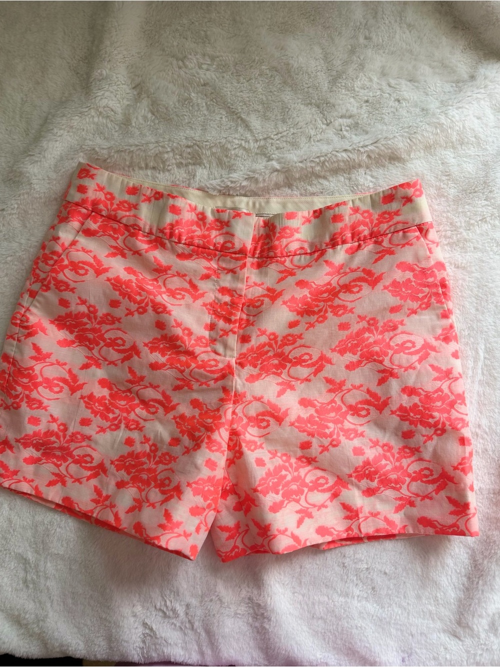 Anthropologie Leifsdottir Size 4 Aglitz Neon Coral Pink Mid/High Rise Shorts